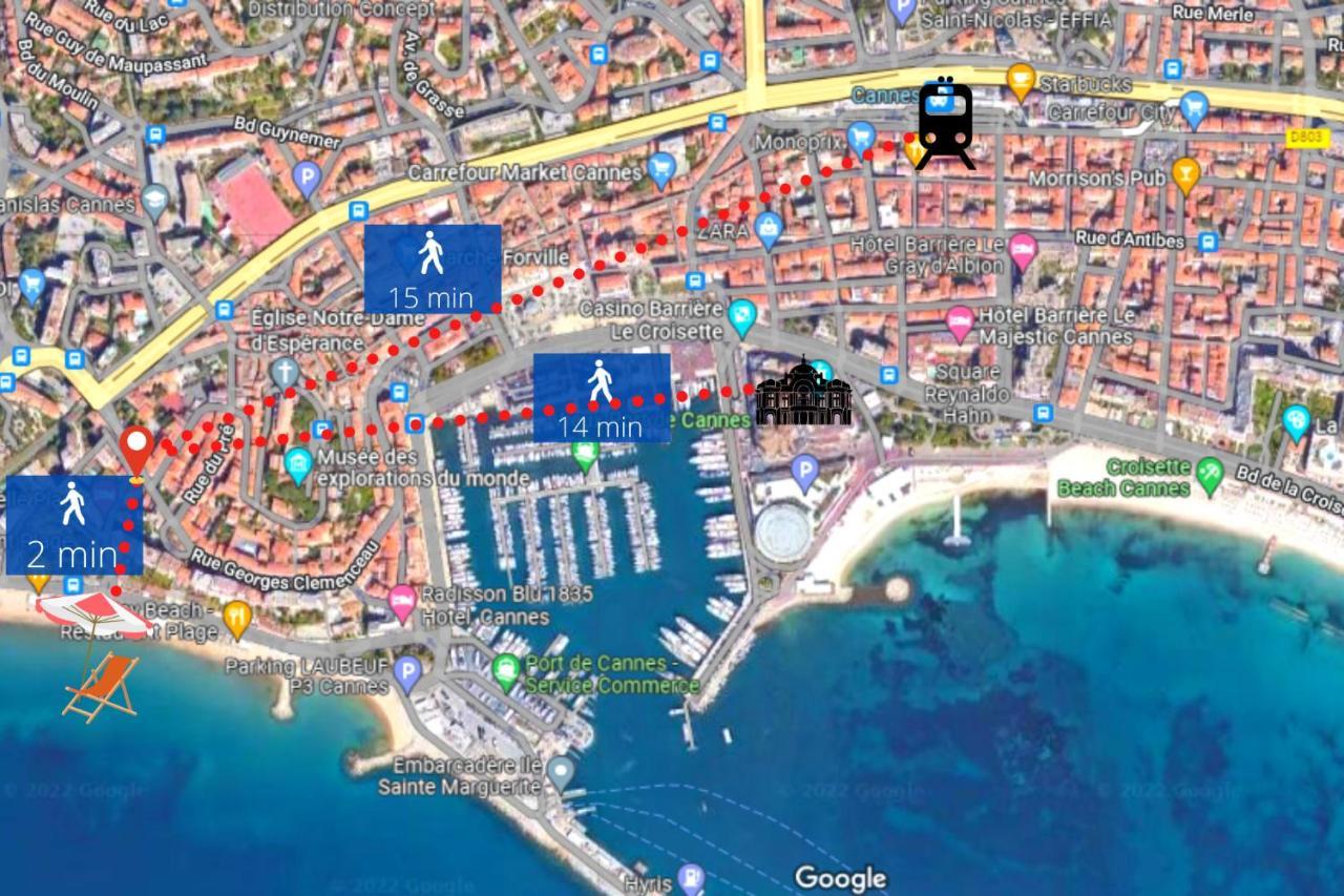 Le Clem - 100M Des Plages - Suquet - Verriere Cote D'Azur Cannes Exteriör bild